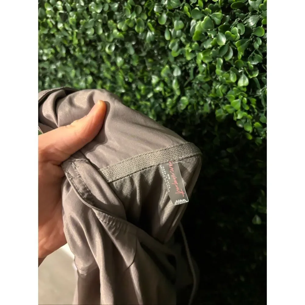 Free People Taupe Wide-Leg Utility Overalls